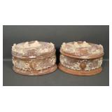 2 Incolay Studios Stone Decorated Jewelry Boxes