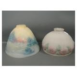 Two Phoenix Reverse Painted Lamp Shades