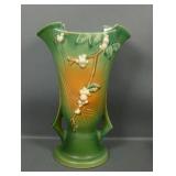 Roseville Pottery Green Snowberrry Handled Vase