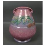 Roseville Pottery Pink "Baneda" Handled Vase