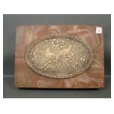 Incolay Stone Large Bird of Paradise Dresser Box