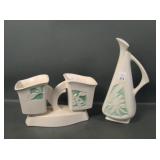 Two Roseville Pottery White Silhouette Items