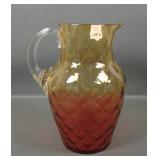 Phoenix Glass Reverse Amberina 9 1/2" Pitcher