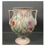 Roseville Pottery Tan Morning Glory Handled Vase