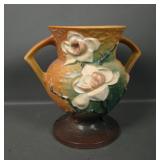 Roseville Pottery Brown Magnolia Handled Vase