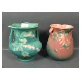 Two Roseville Pottery Small Handled Vases
