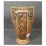 Roseville Pottery Brown Florentine Handled Vase