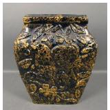 Imperial Glossy Black/ Gold Lovebirds Vase