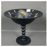 Tiffan Black Satin Decorated Twisted Comppte