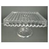 Fostoria American Square Cake Plate W/ Well