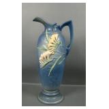 Roseville Pottery Blue Freesia 15 1/2" Ewer