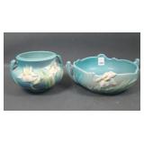 Two Piece Roseville Pottery Blue Iris Lot