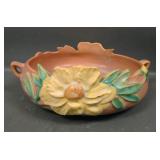 Roseville Pink Peony Handled Console Bowl