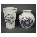 2 Consolidated Con- Cora Violet Decorated Vases
