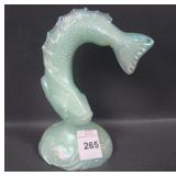 Fenton Sea Mist Green Jumping Trout Paperweight