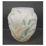 Phoenix Satin MG Reverse Decorated Fern Vase