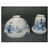 2 Phoenix Glass Dutch Boy & Girl Lamp Shades