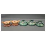 Lot of Five Roseville Pottery Candlesticks