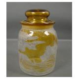 Handel Amber Etched Cameo Flying Geese Humidor