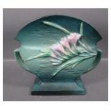 Roseville Green Freesia Handled Vase