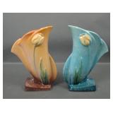 Two Roseville Pottery Wincraft Tulip Vases
