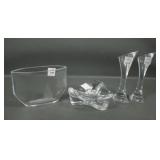 Four Piece Signed Orrefors Crystal Lot