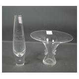 Two Signed Steuben Crystal Items