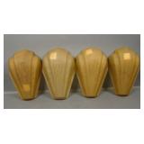 Four Consolidated Amber Frosted Deco Slip Shades