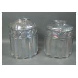 Two White Iridised Diamond And Prism Lamp Shades56