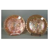 Two Imperial Marigold 9' Carnival Glass Plates