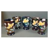 Five N'Wood Blue Enameled Tumblers