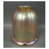 Iridised Gold Art Glass Ribbed Lamp Shade