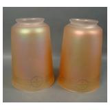Two Imperial Nuart Marigold Greek Key Lamp Shades