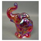 Fenton Red Iridised Elephant Figure