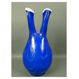Dave Fetty Cobalt Blue Pulled Feather Wedding Vase