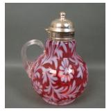 Fenton/LG Wright Cranberry Opal Daisy & Fern Syrup