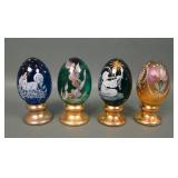 Lot of Four Fenton Decorated Eggs