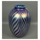Dave Fetty Favrene Pulled Feather Art Glass Vase