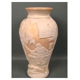 Kelsey/ Bomkamp Sand Carved Blenko  Artistry Vase