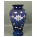 Fenton Royal Purple Daisy Decorated Vase