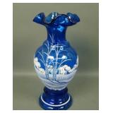 Fenton Cobalt Blue "Winter Hush" Vase