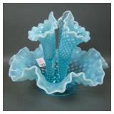 Fenton Blue Opal Hobnail Small Size Epergne