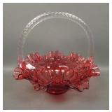 Fenton Jacqueline Cranberry Bride Basket