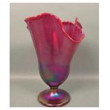 Fenton Red Stretch Handkerchief Vase