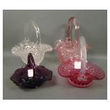 Four Vintage Glass Baskets