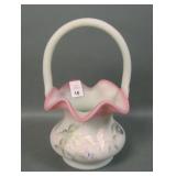 Fenton Lotus Mist Burmese Decorated Basket