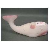 Fenton Satin Rosalene Decorated Whale Figure