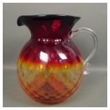Blenko Glass Amberina Diamond Optic Pitcher