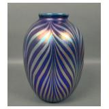 Dave Fetty Favrene Pulled Feather Art Glass Vase