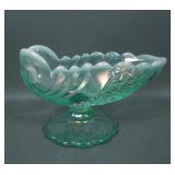 Fenton Sea Mist Green Opal iridised Nautilaus Vase